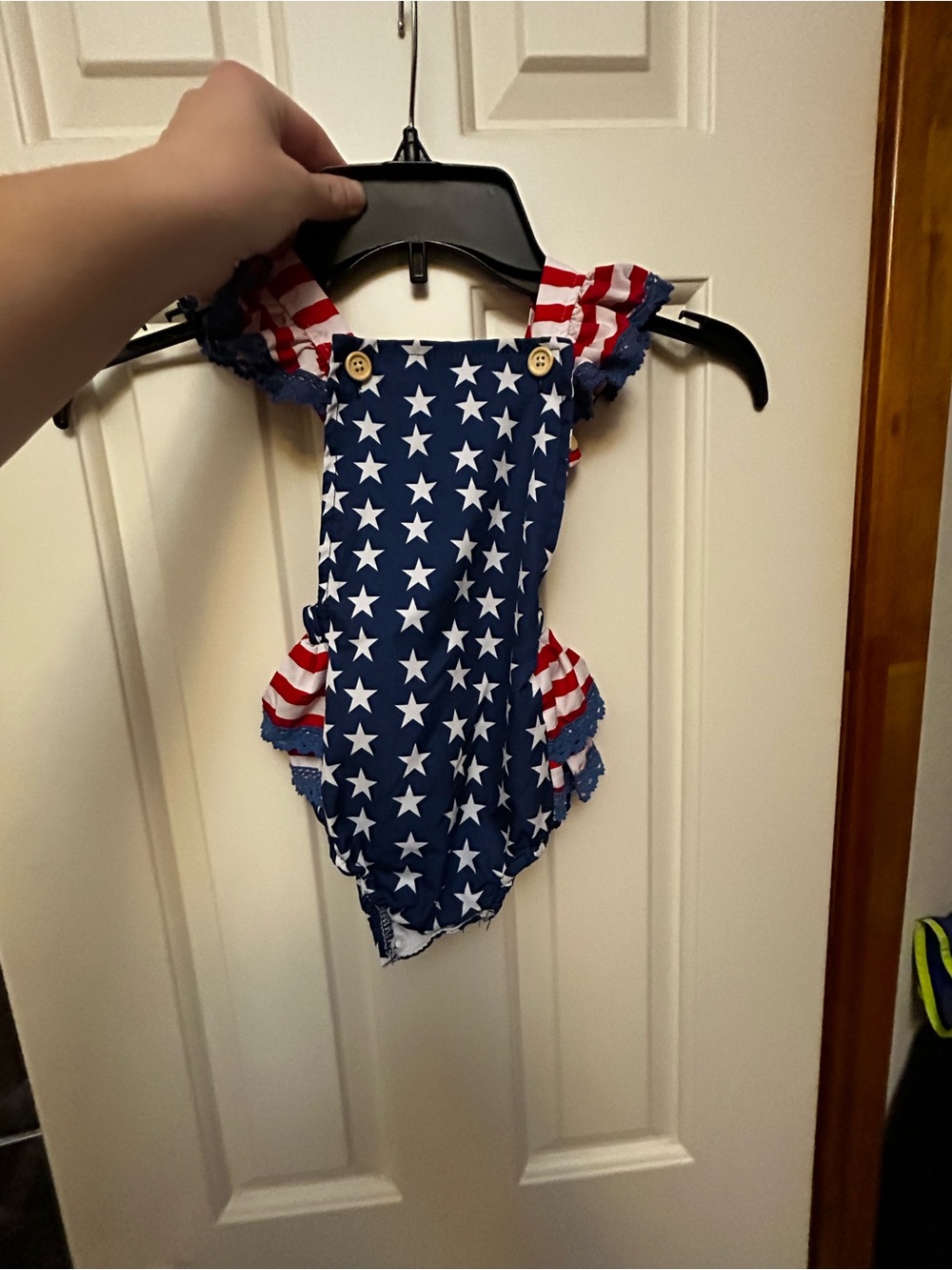 Girls Patriotic Stars & Stripes One-Piece - Red, White & Blue